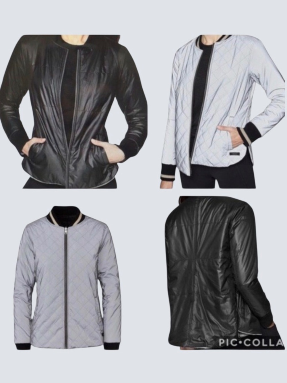 Athlete Reflective Reversible Flash Bomber Varsity Jacket NWOT SZ S
